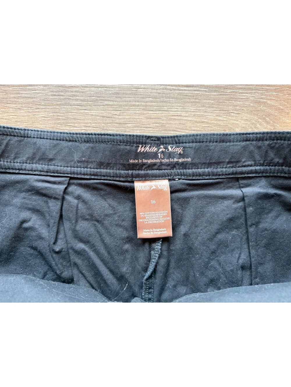 White Stag Women’s Black Utility Skort Size 16 Cotton Stretch Zip Pocket Casual